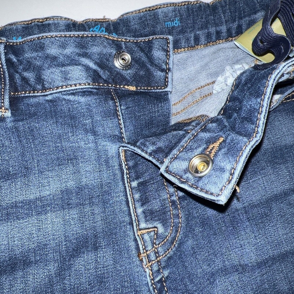 There Abouts kids Girls Denim Jean Shorts MIDI Size 14 DarkBlue Wash Belt Pullon - Picture 6 of 11